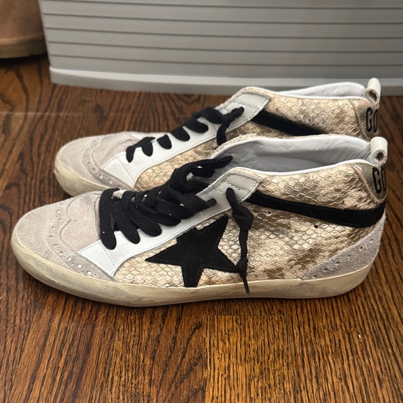 Golden Goose Beige and Black Sneakers - Picture 3 of 9